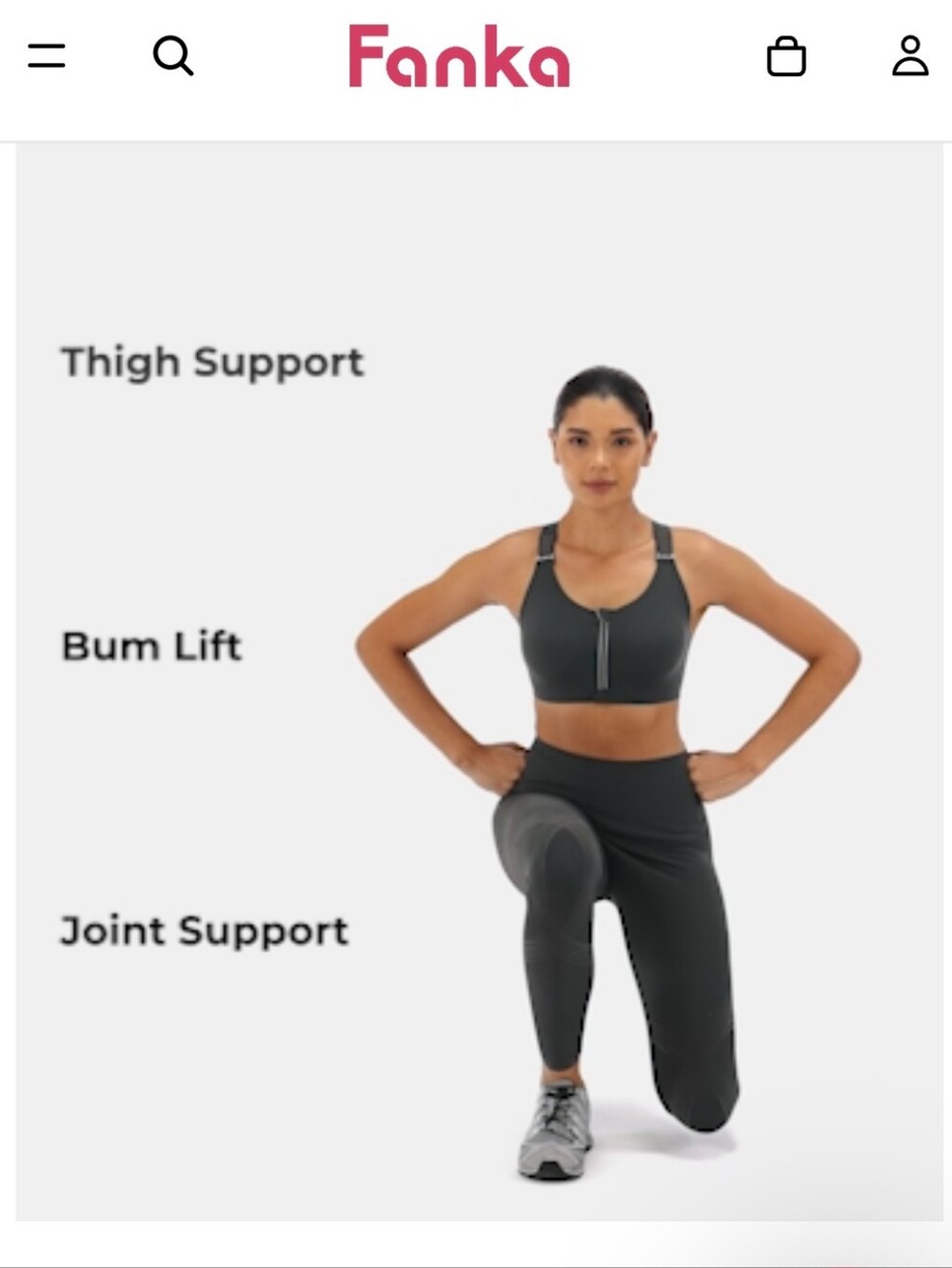 Fanka Body Sculpt Legging (Reversible Vear) Sz M (4-6) Black